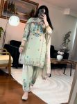 MOST PICKED CHINON SILK EMBROIDERY SEQUENCE WORK TOP DHOTI SALWAR WITH DUPATTA FESTIVE WEAR WHOLESALE PRICE ETHNIC GARMENT (4)