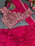 MOST PICKED HEAVY RANGOLI EMBROIDERY CODING WORK READY TO WEAR SAREE WITH STITCHED BLOUSE PARTY WEAR WHOLESALE PRICE ETHNIC GARMENT (6)