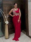 MOST PICKED HEAVY RANGOLI EMBROIDERY CODING WORK READY TO WEAR SAREE WITH STITCHED BLOUSE RANI