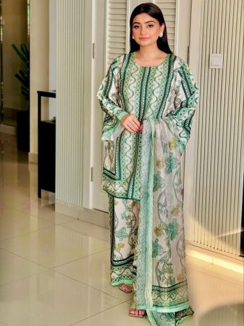 MOST PICKED NATURAL CREPE DIGITAL PRINTED TOP PALAZZO WITH DUPATTA GREEN