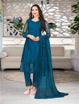 MOST PICKED NET EMBROIDERY WORK TOP BOTTOM WITH DUPATTA FESTIVE WEAR WHOLESALE PRICE ETHNIC GARMENT (18)