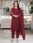 MOST PICKED NET EMBROIDERY WORK TOP BOTTOM WITH DUPATTA FESTIVE WEAR WHOLESALE PRICE ETHNIC GARMENT (31)