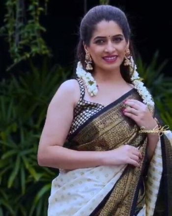 MOST PICKED SOFT LICHI SILK  JACQUARD WORK SAREE WITH UNSTITCHED BLOUSE