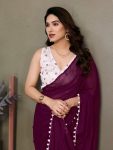 MOST TRENDING SATIN POLYESTER ZARI PLAIN SAREE WITH EMBROIDERY WORK UNSTITCHED BLOUSE PARTY WEAR WHOLESALE PRICE ETHNIC GARMENT (12)