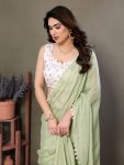 MOST TRENDING SATIN POLYESTER ZARI PLAIN SAREE WITH EMBROIDERY WORK UNSTITCHED BLOUSE PARTY WEAR WHOLESALE PRICE ETHNIC GARMENT (10)
