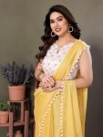 MOST TRENDING SATIN POLYESTER ZARI PLAIN SAREE WITH EMBROIDERY WORK UNSTITCHED BLOUSE PARTY WEAR WHOLESALE PRICE ETHNIC GARMENT (16)