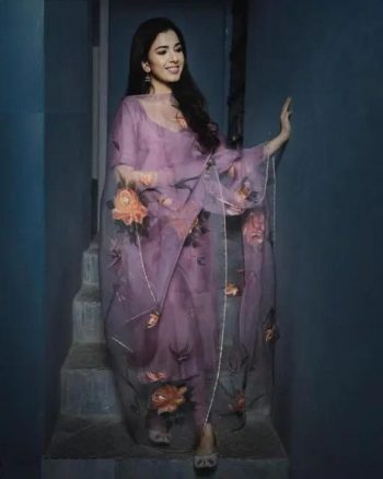 NEW ARRIVAL ART SILK PLAIN TOP BOTTOM WITH DIGITAL PRINTED DUPATTA  LAVENDER