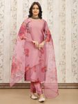 NEW ARRIVAL ART SILK PLAIN TOP BOTTOM WITH DIGITAL PRINTED DUPATTA BABY PINK