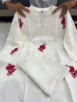 NEW ARRIVAL CHANDERI EMBROIDERY WORK TOP BOTTOM SET CASAUL WEAR WHOLESALE PRICE ETHNIC GARMENT (3)