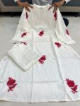 NEW ARRIVAL CHANDERI EMBROIDERY WORK TOP BOTTOM SET CASAUL WEAR WHOLESALE PRICE ETHNIC GARMENT (3)