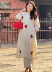 NEW ARRIVAL CHANDERI EMBROIDERY WORK TOP BOTTOM SET CASAUL WEAR WHOLESALE PRICE ETHNIC GARMENT (3)