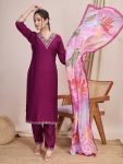 NEW ARRIVAL CHANDERI EMBROIDERY WORK TOP BOTTOM WITH DUPATTA FESTIVE WEAR WHOLESALE PRICE ETHNIC GARMENT (12)