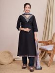 NEW ARRIVAL CHANDERI EMBROIDERY WORK TOP BOTTOM WITH DUPATTA FESTIVE WEAR WHOLESALE PRICE ETHNIC GARMENT (3)