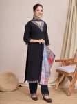 NEW ARRIVAL CHANDERI EMBROIDERY WORK TOP BOTTOM WITH DUPATTA FESTIVE WEAR WHOLESALE PRICE ETHNIC GARMENT (3)