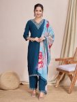 NEW ARRIVAL CHANDERI EMBROIDERY WORK TOP BOTTOM WITH DUPATTA FESTIVE WEAR WHOLESALE PRICE ETHNIC GARMENT (7)