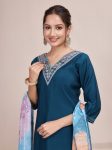 NEW ARRIVAL CHANDERI EMBROIDERY WORK TOP BOTTOM WITH DUPATTA FESTIVE WEAR WHOLESALE PRICE ETHNIC GARMENT (7)
