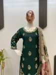 NEW ARRIVAL CHINON EMBROIDERY SEQUENCE WORK TOP SHARARA WITH DUPATTA FESTIVE WEAR WHOLESALE PRICE ETHNIC GARMENT (2)