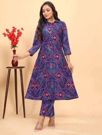 NEW ARRIVAL COTTON DIGITAL PRINTED TOP BOTTOM SET  PURPLE