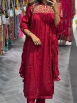 NEW ARRIVAL COTTON EMBROIDERY WORK TOP BOTTOM WITH DUPATTA RANI