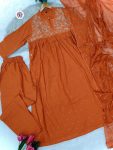 NEW ARRIVAL COTTON EMBROIDERY WORK TOP BOTTOM WITH DUPATTA FESTIVE WEAR WHOLESALE PRICE ETHNIC GARMENT (4)