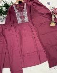 NEW ARRIVAL COTTON EMBROIDERY WORK TOP BOTTOM WITH DUPATTA FESTIVE WEAR WHOLESALE PRICE ETHNIC GATMENT (3)