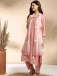 NEW ARRIVAL COTTON SLUB SEQUENCE EMBROIDERY WORK TOP BOTOM WITH DUPATTA FESTVE WEAR WHOLESALE PRICE ETHNIC GARMENT (3)