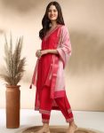 NEW ARRIVAL COTTON SLUB SEQUENCE EMBROIDERY WORK TOP BOTOM WITH DUPATTA FESTVE WEAR WHOLESALE PRICE ETHNIC GARMENT (6)