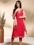 NEW ARRIVAL COTTON SLUB SEQUENCE EMBROIDERY WORK TOP BOTOM WITH DUPATTA RANI