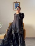 NEW ARRIVAL CREEP SILK EMBROIDERY SEQUENCE WORK TOP PATIYALA WITH DUPATTA FESSTIVE WEAR WHOLEAE PRICE ETHNIC GARMENT (3)