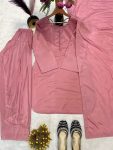 NEW ARRIVAL CREPE SILK FANCY BUTTON WORK TOP PATIYALA WITH DUPATTA FESTIVE WEAR WHOLESALE PRICE ETHNIC GARMENT (4)