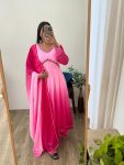 NEW ARRIVAL FANCY GEORGETTE HAND EMBROIDERY WITH REAL MIRROR WORK ALIA CUT GOWN BOTTOM WITH DUPATTA FESTIVE WEAR WHOLESALE PRICE ETHNIC GARMENT (7)