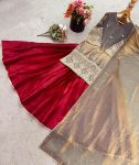 NEW ARRIVAL FANDI CRUSH EMBROIDERY SEQUENCE WORK TOP LEHENGA WITH DUPATTA WEDDING WEAR WHOLESALE PRICE ETHNIC GARMENT (3)