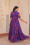 NEW ARRIVAL FAUX GEORGETTE PRINT WORK GOWN FESTIVAL WEAR WHOLESALE PRICE ETHNIC GARMENT (2)