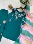 NEW ARRIVAL FRENCH CREPE EMBROIDERY WORK TOP PATIYALA WITH DUPATTA FESTIVE WEAR WHOLESALE PRICE ETHNIC GARMENT (3)
