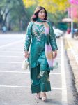 NEW ARRIVAL FRENCH CREPE EMBROIDERY WORK TOP PATIYALA WITH DUPATTA RAMA