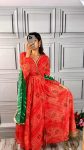 NEW ARRIVAL GEORGETTE DIGITAL PRINTED WITH ORIGINAL MIRROR HAND WORK AND FANCY LACE WORK ANARKALI GOWN BOTTOM WITH DUPATTA FESTIVE WEAR WHOLESALE PRICE ETHNIC GARMENT (1)