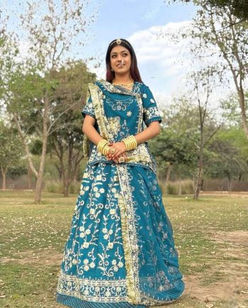 NEW ARRIVAL GEORGETTE EMBROIDERY CODING SEQUENCE WORK LEHENGA CHOLI WITH DUPATTA BLUE