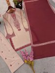 NEW ARRIVAL GEORGETTE EMBROIDERY WITH BEADS WORK TOP PALAZZO WITH DUPATTA FESTIVE WEAR WHOLESALE PRICE ETHNIC GARMENT (3)