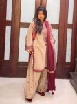 NEW ARRIVAL GEORGETTE EMBROIDERY WITH BEADS WORK TOP PALAZZO WITH DUPATTA FESTIVE WEAR WHOLESALE PRICE ETHNIC GARMENT (3)