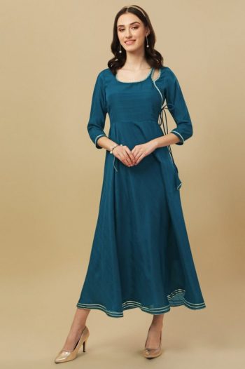 NEW ARRIVAL GEORGETTE FANCY LACE WORK KURTI RAMA