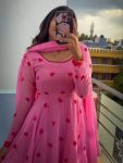 NEW ARRIVAL GEORGETTE HEART SHAPE WORK ANARKALI WITH DUPATTA FESTIVE WEAR WHOLESALE PRICE ETHNIC GARMENT (1)