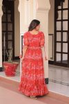 NEW ARRIVAL GEORGETTE PRINTED ONE PIECE GOWN PARTY WEAR WHOLESALE PRICE ETHNIC GARMENT (4)