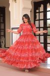NEW ARRIVAL GEORGETTE PRINTED ONE PIECE GOWN PARTY WEAR WHOLESALE PRICE ETHNIC GARMENT (4)