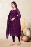 NEW ARRIVAL GEORGETTE SEQUNCE WORK TOP WITH DUPATTA FESTIVE WEAR WHOLESALE PRICE ETHNIC GARMENT (14)