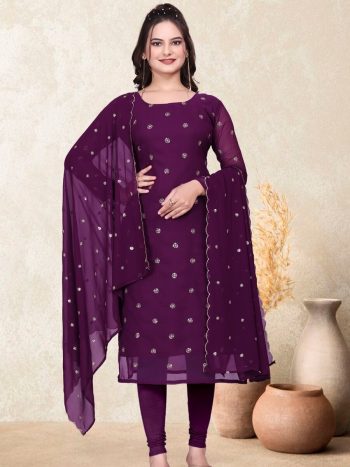 NEW ARRIVAL GEORGETTE SEQUNCE WORK TOP WITH DUPATTA PURPLE