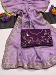 NEW ARRIVAL GOLD CRUSHED MULTI THREAD CODING WORK SAREE WITH UNSTITCHED BLOUSE WEDDING WEAR WHOLESALE PRICE ETHNIC GARMENT (1)