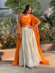 NEW ARRIVAL JACQUARD SILK LEHENGA CHOLI WITH DUPATTA MUSTARD