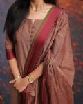 NEW ARRIVAL KANCHI COTTON ZARI WEAVING JACQUARD WORK TOP BOTTOM WITH DUPATTA CASAUL WEAR WHOLESALE PRICE ETHNIC GARMENT (4)