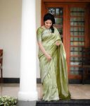 NEW ARRIVAL LICHI SILK WEAVING WORK SAREE WITH UNSTITCHED BLOUSE FESTIVE WEAR WHOLESALE PRICE ETHNIC GARMENT (5)