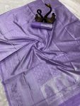 NEW ARRIVAL LICHI SILK ZARI WEAVING WORK SAREE WITH UNSTITCHED BLOUSE WEDDING WEAR WHOLESALE PRICE ETHNIC GARMENT (5)